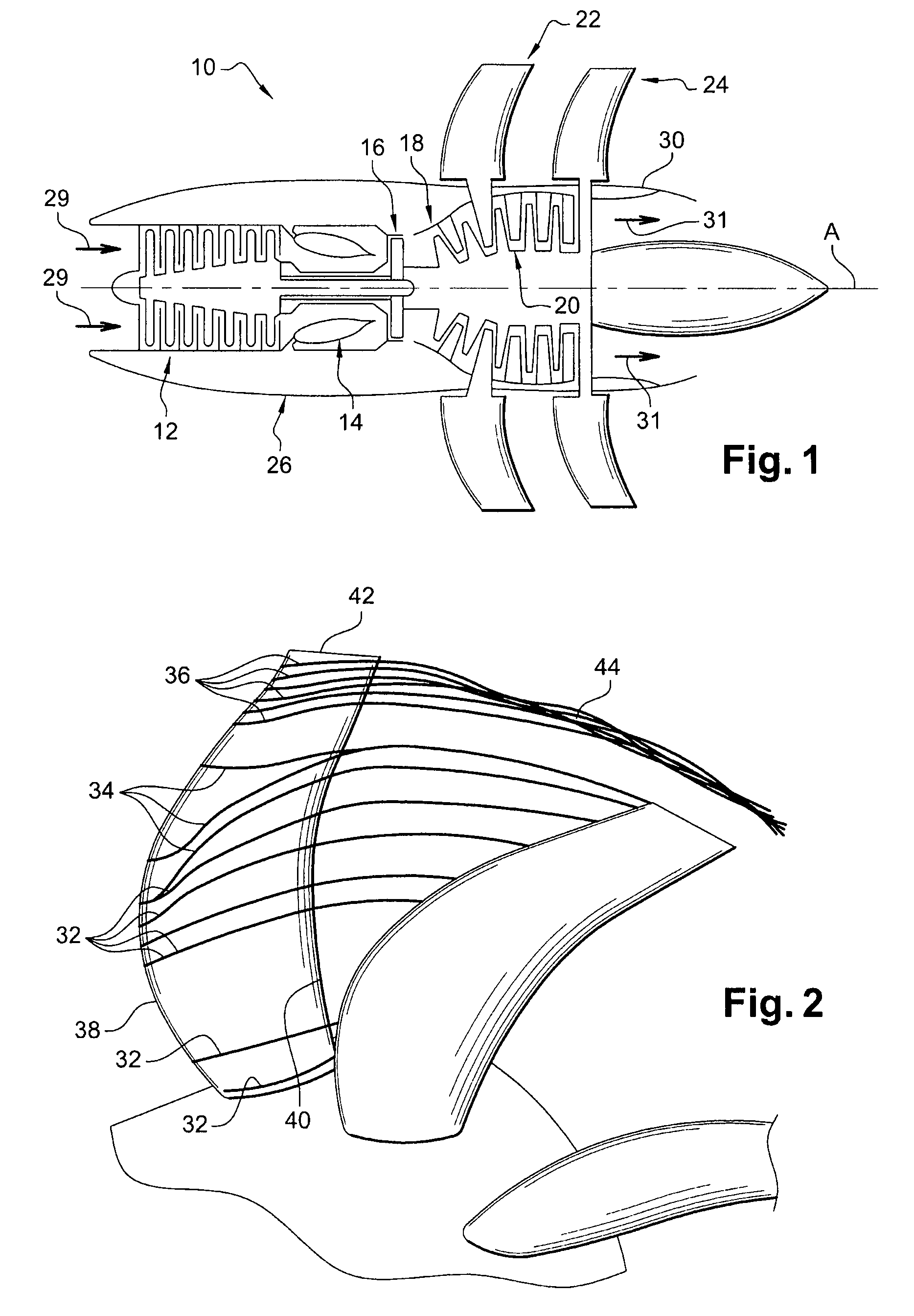 Turbomachine with unducted propellers