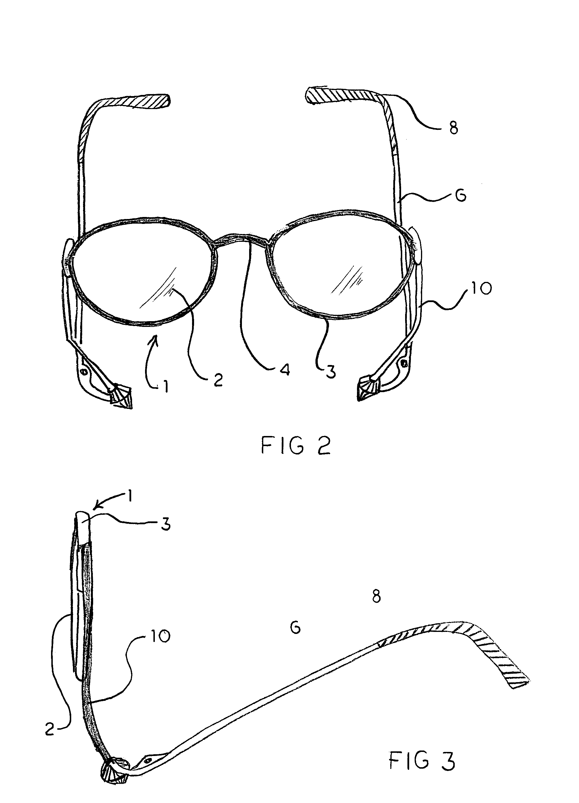 Eyeglasses with extension member supports