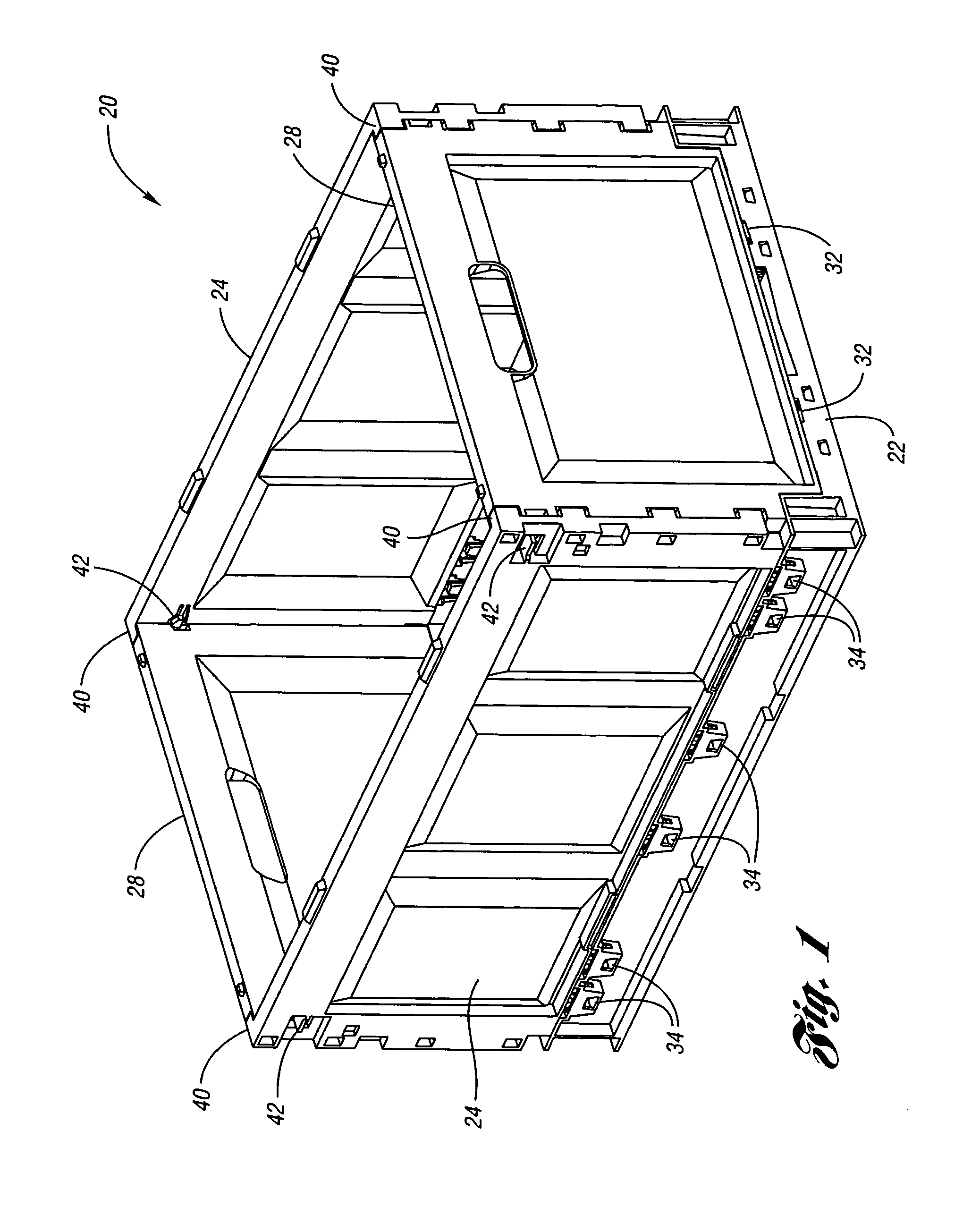 Collapsible container with side wall latching capability