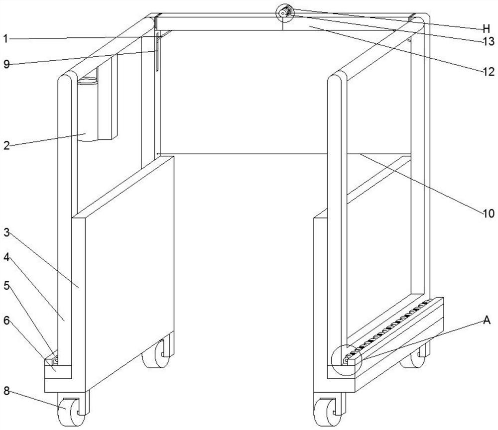 Movable thoracic cavity drainage device for oncology surgery