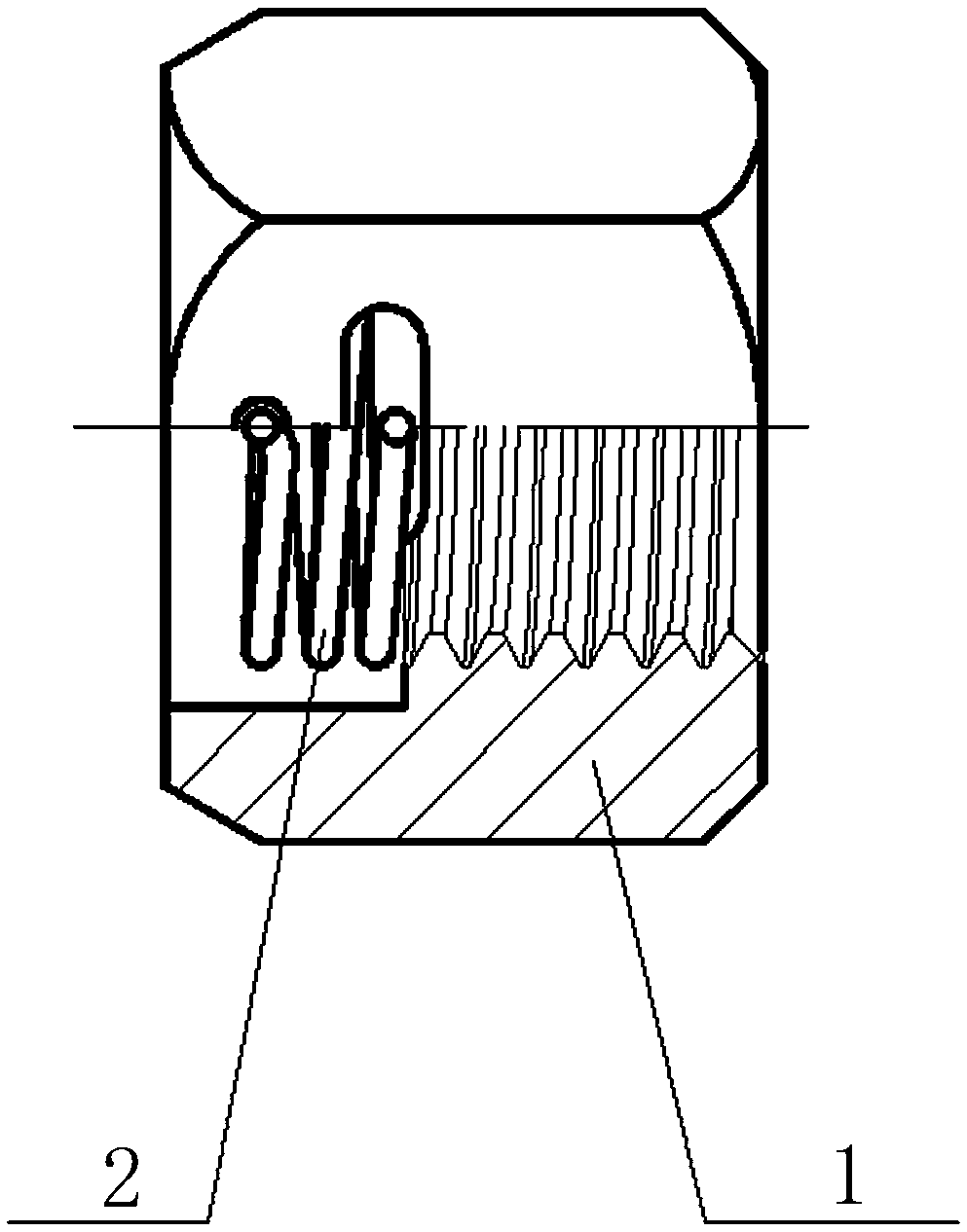 Self-locking nut with self-fixing spring