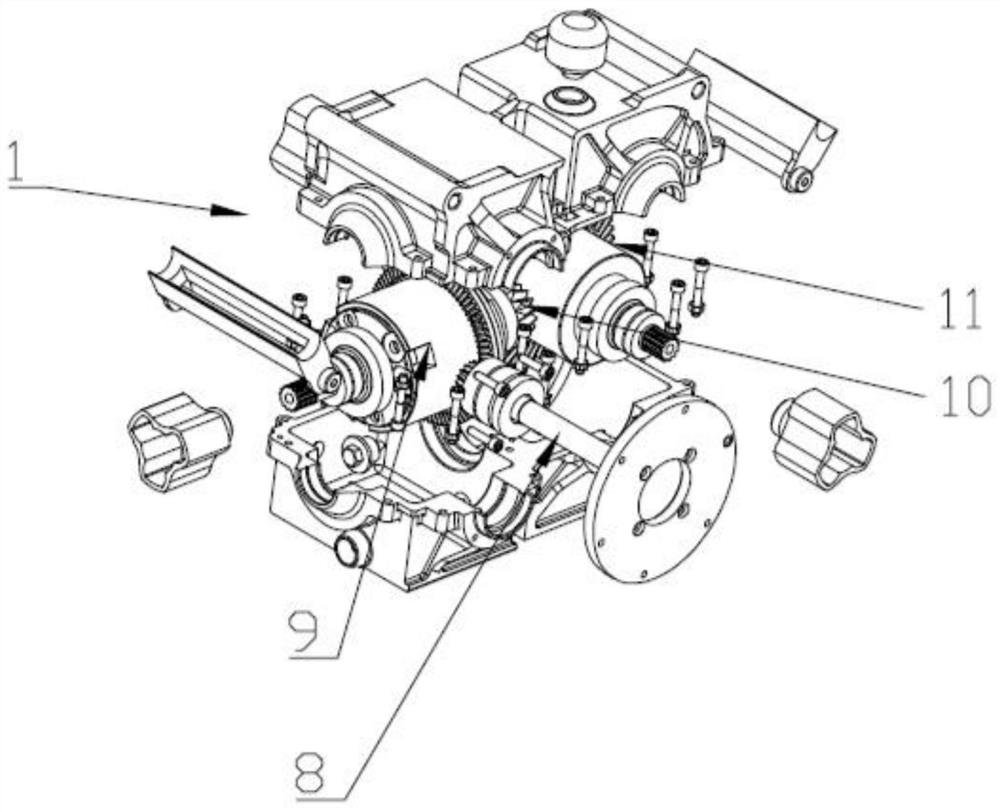 Full-time four-wheel drive transmission system of small and medium-sized all-terrain off-road vehicle