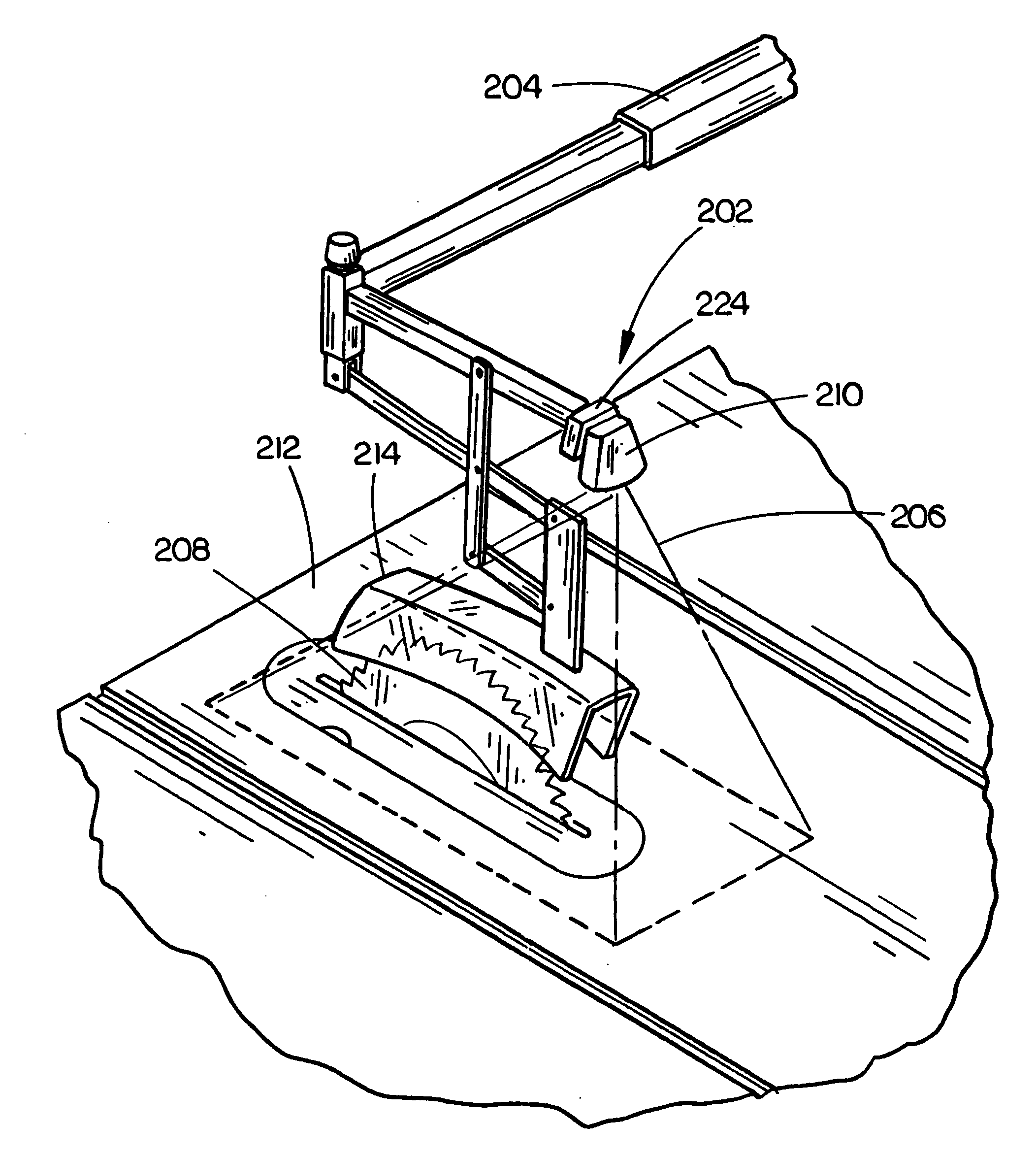 Optical proximity device for power tools