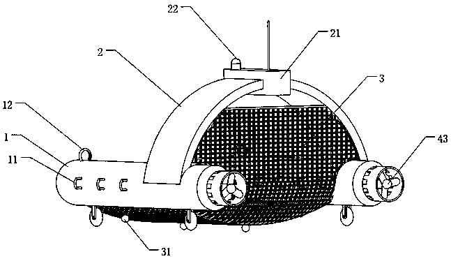 Special salvage device and a salvage method for an unmanned boat