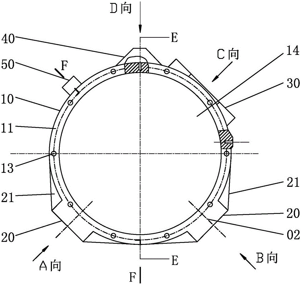 Integrated type permanent magnet synchronous motor shell