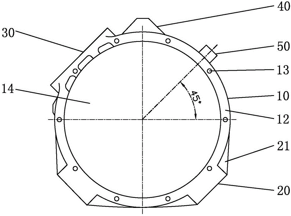 Integrated type permanent magnet synchronous motor shell
