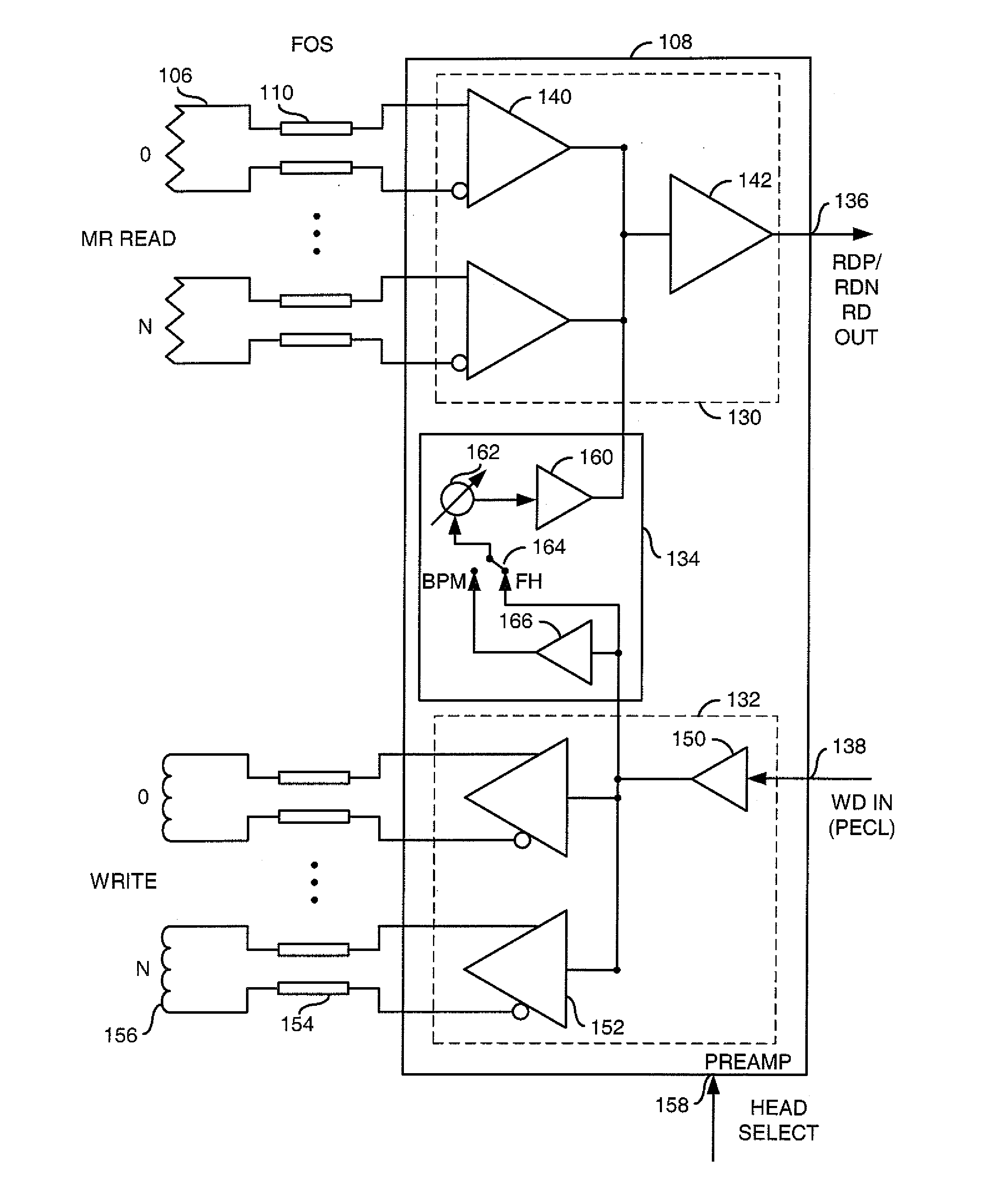 Disk file preamplifier frequency-response and time delay compensation