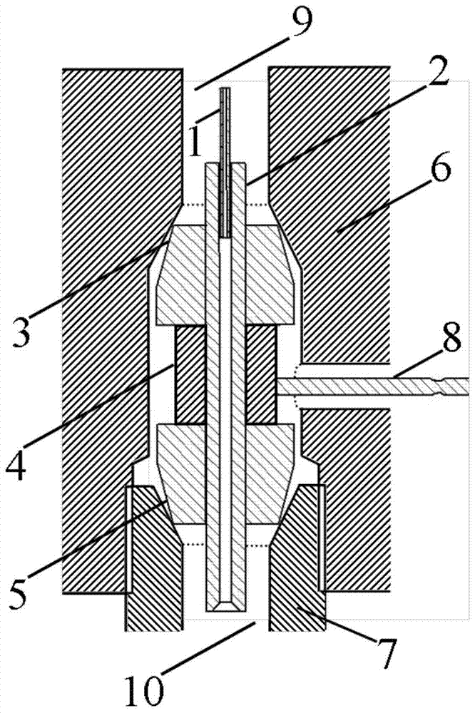 A nozzle assembly for a miniature hydrogen flame ionization detector