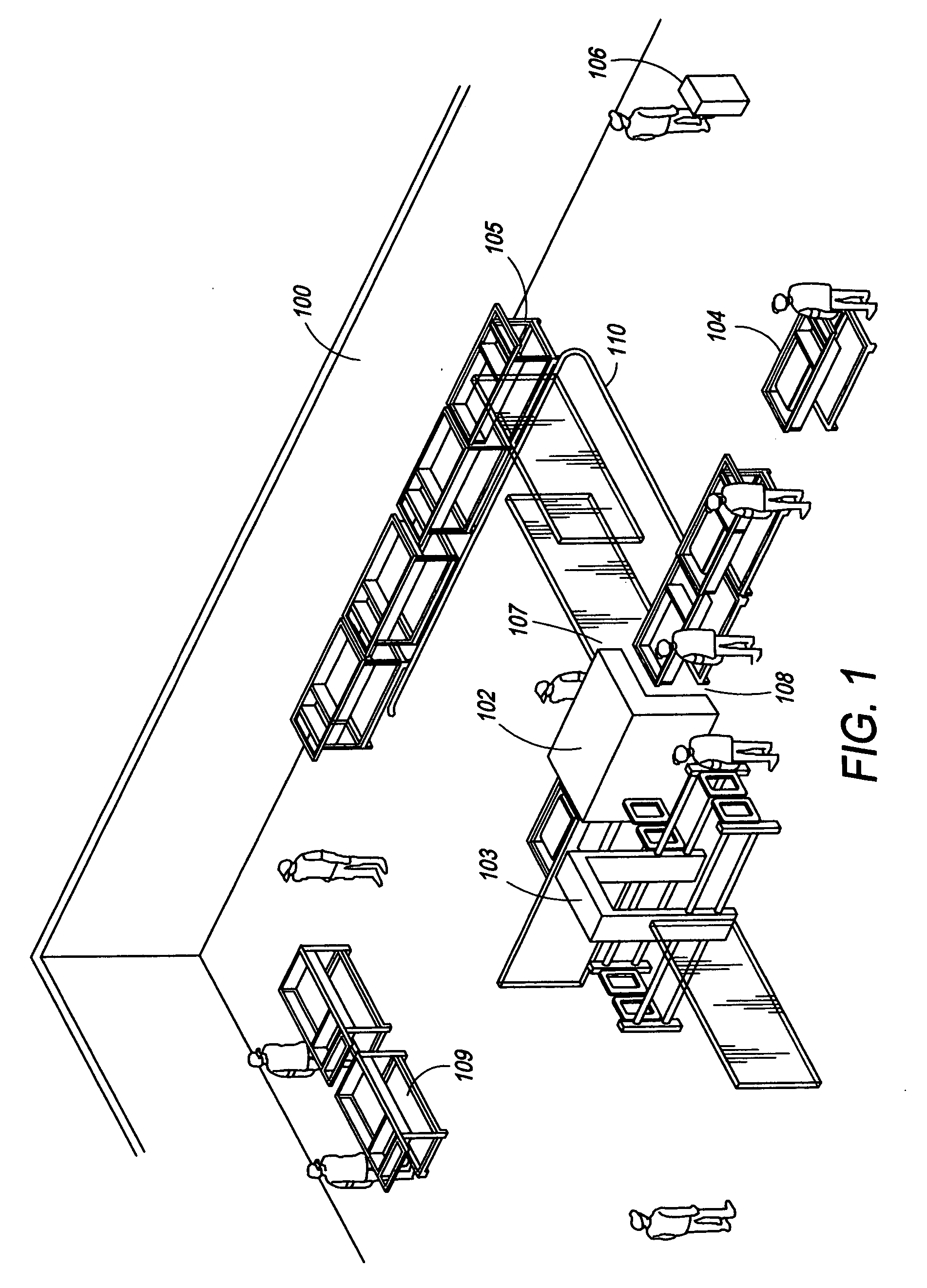 Integrated carry-on baggage cart and passenger screening station