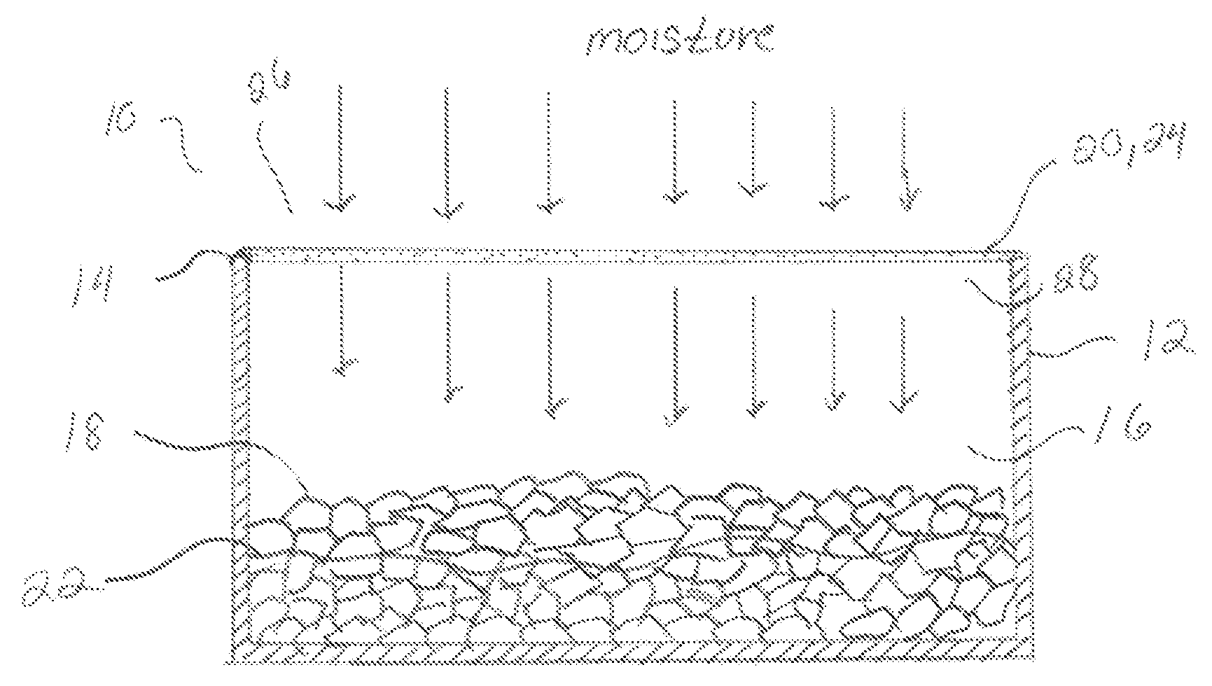 Water retaining dessicating device