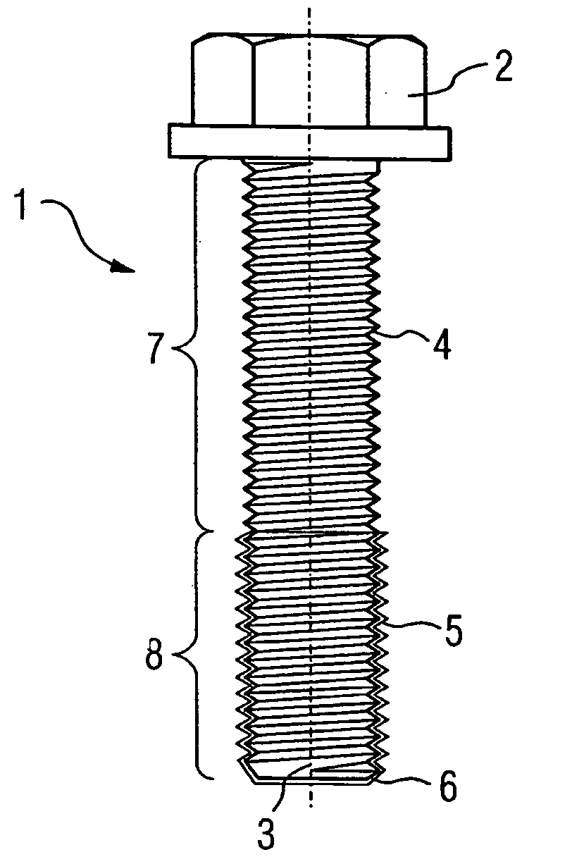 Bolt and process for producing a protective layer on a bolt