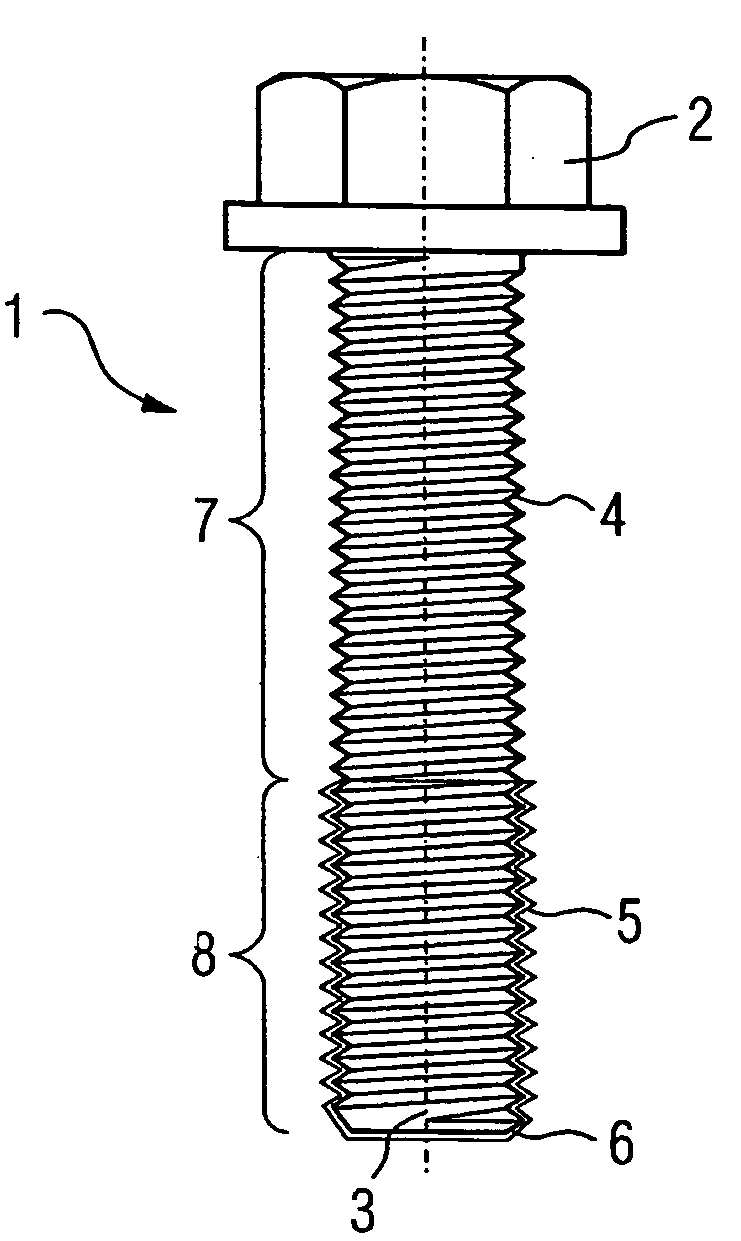 Bolt and process for producing a protective layer on a bolt
