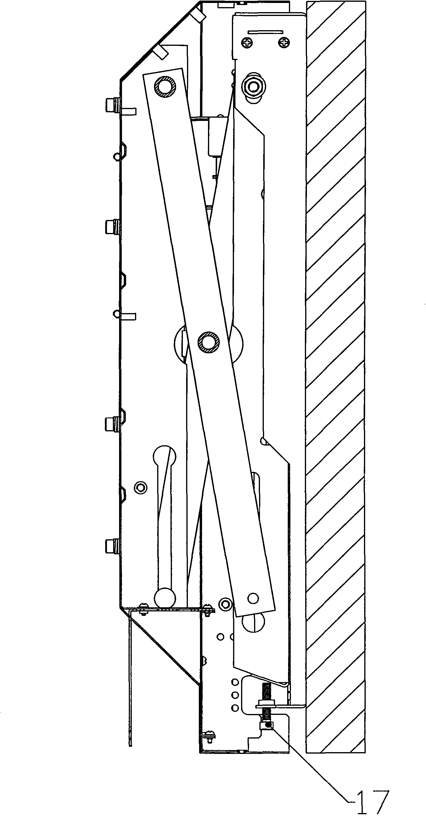 Translational overturning structure of joined screen display unit