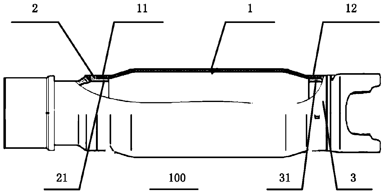 Transmission shaft, transmission shaft assembly and transmission shaft welding method