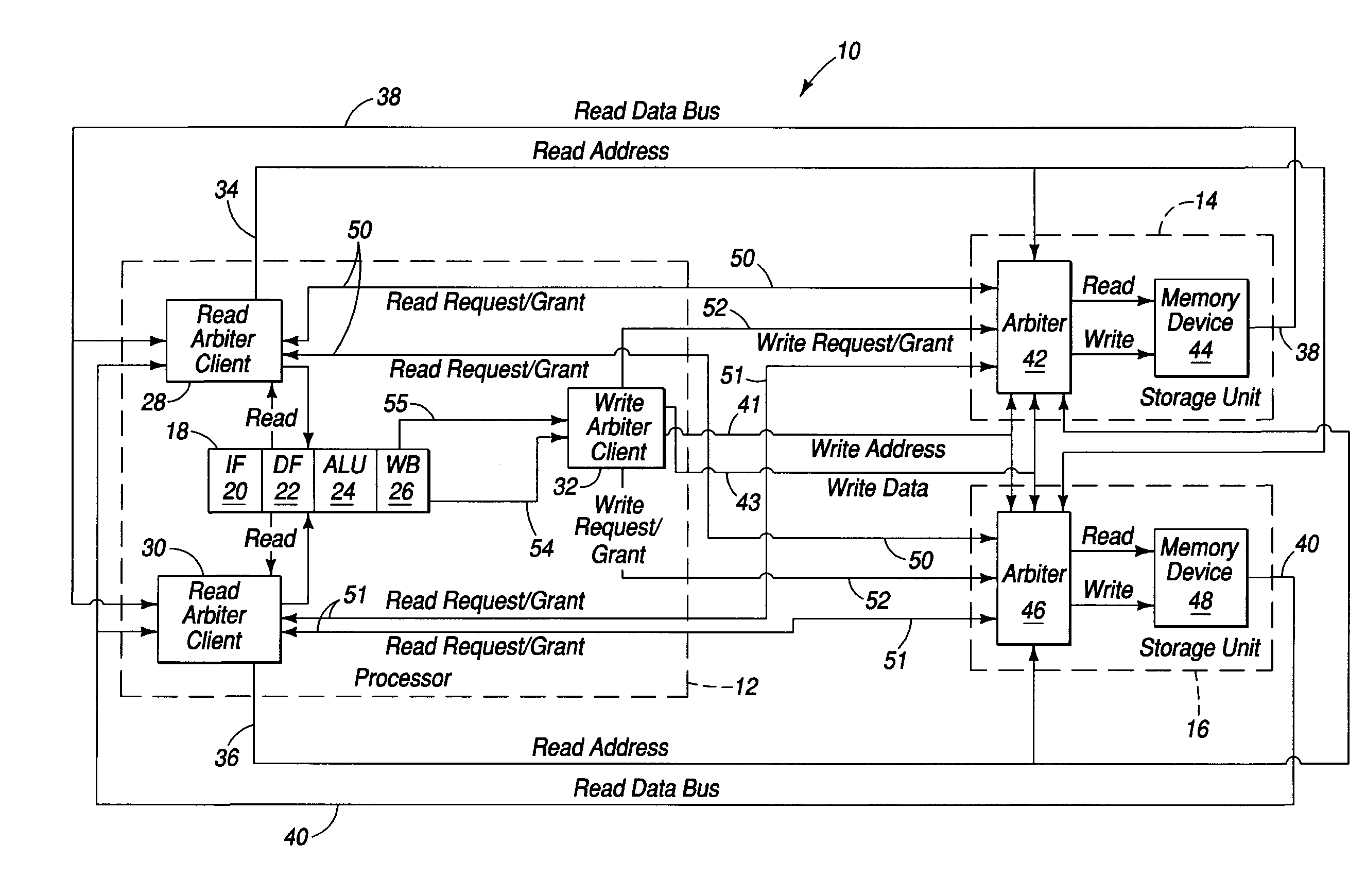 Microcontroller systems having separate address and data buses