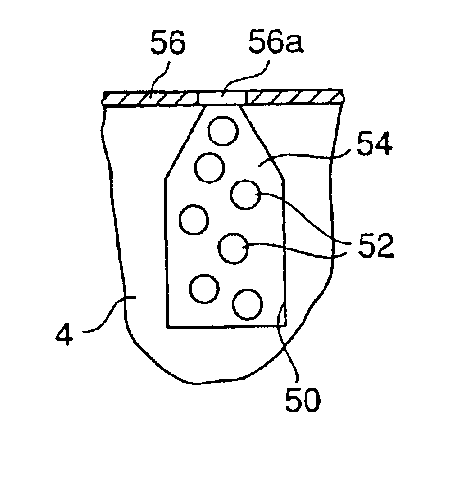 Contactor having conductive particles in a hole as a contact electrode