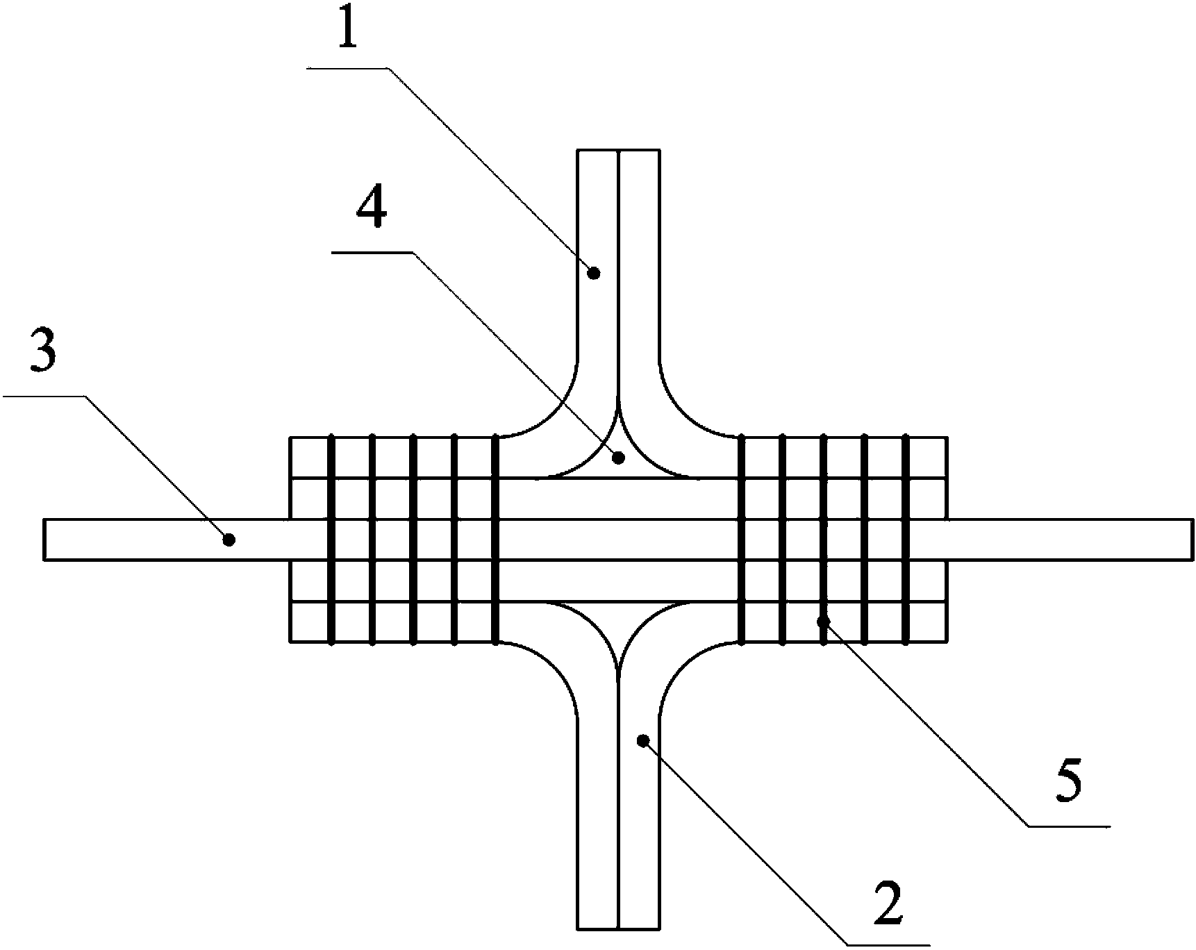 Integral forming method for sewing enhanced cross connector made of fiber reinforced resin matrix composite