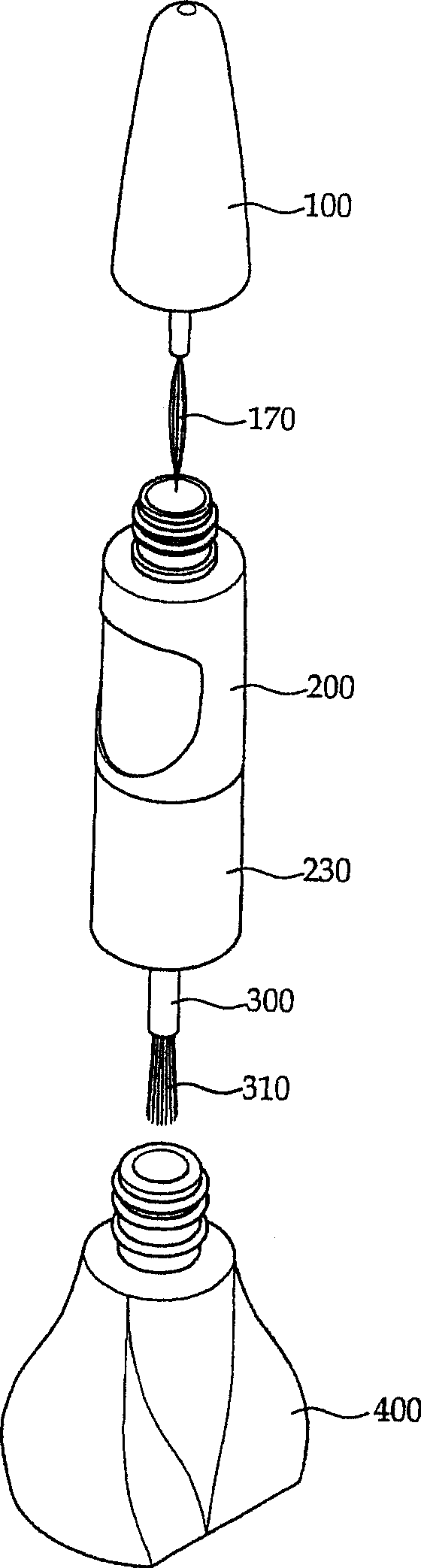 Double-using container for nail cosmetic