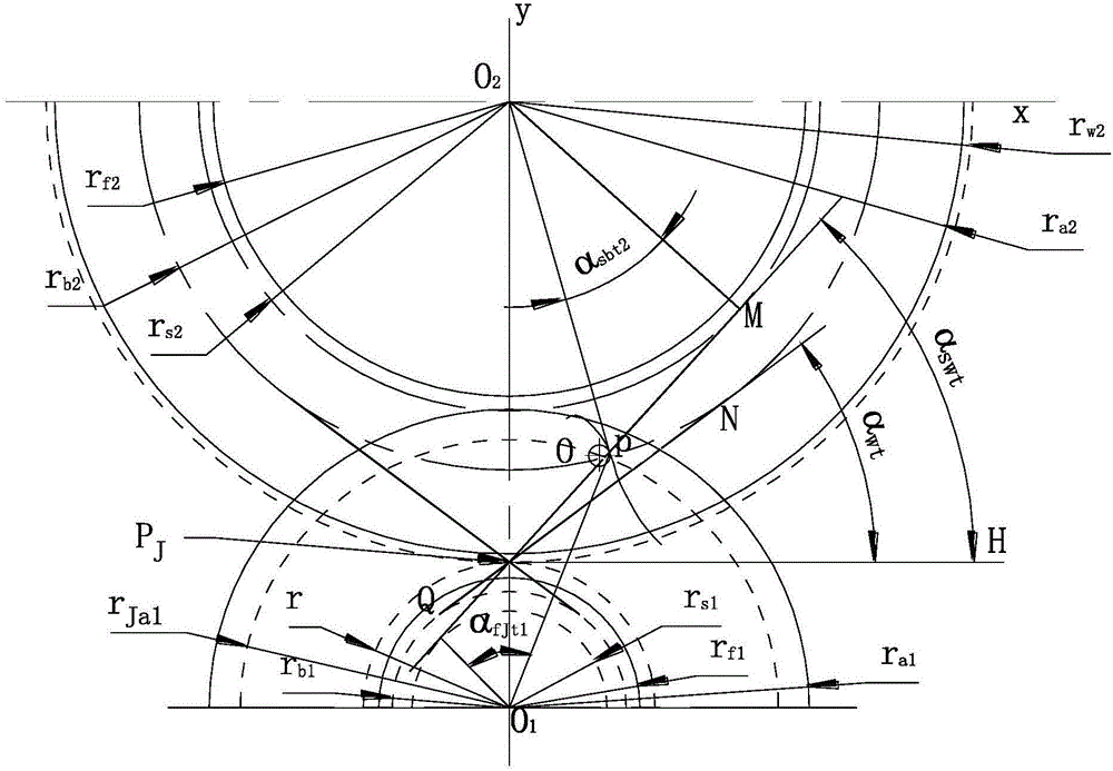 Transmission device in manner of same-directional involute gear pair engagement