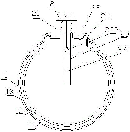 Disposable spherical carbon fiber gas blasting device and manufacturing method thereof