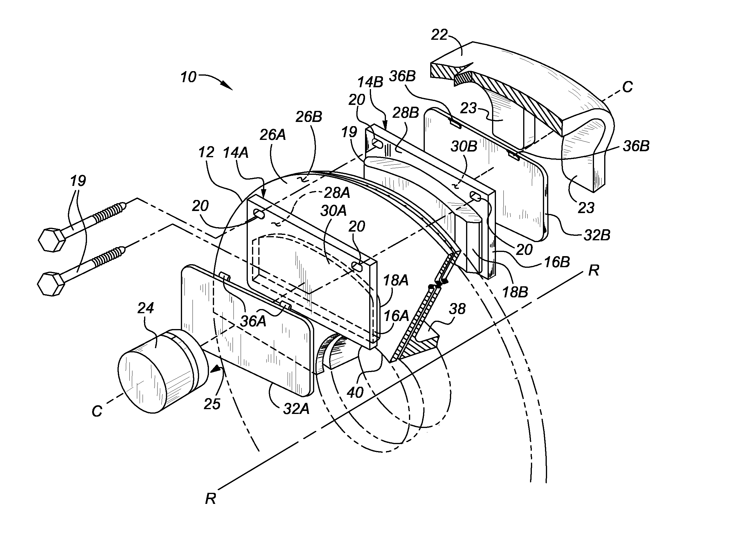 Brake rotor with embedded loose-mass damper system