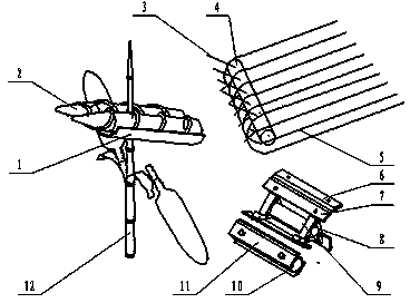 Corn ear-picking stubble-cutting stem-cutting header capable of breaking off ears from upside