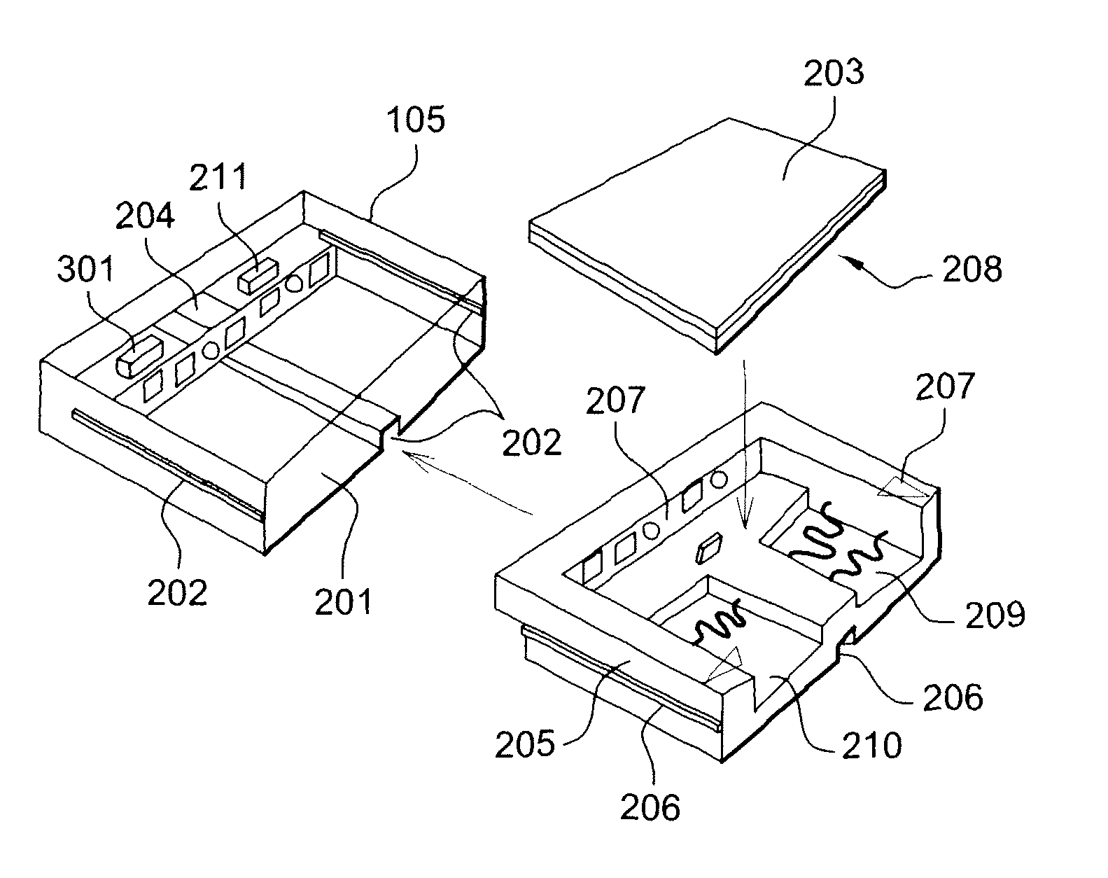 Device for the integration of a laptop computer into an aircraft