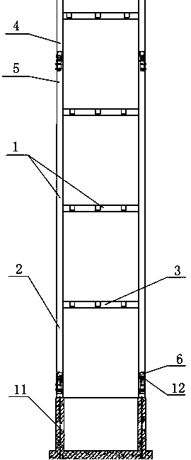 Outdoor elevator steel structure shaft and construction method thereof