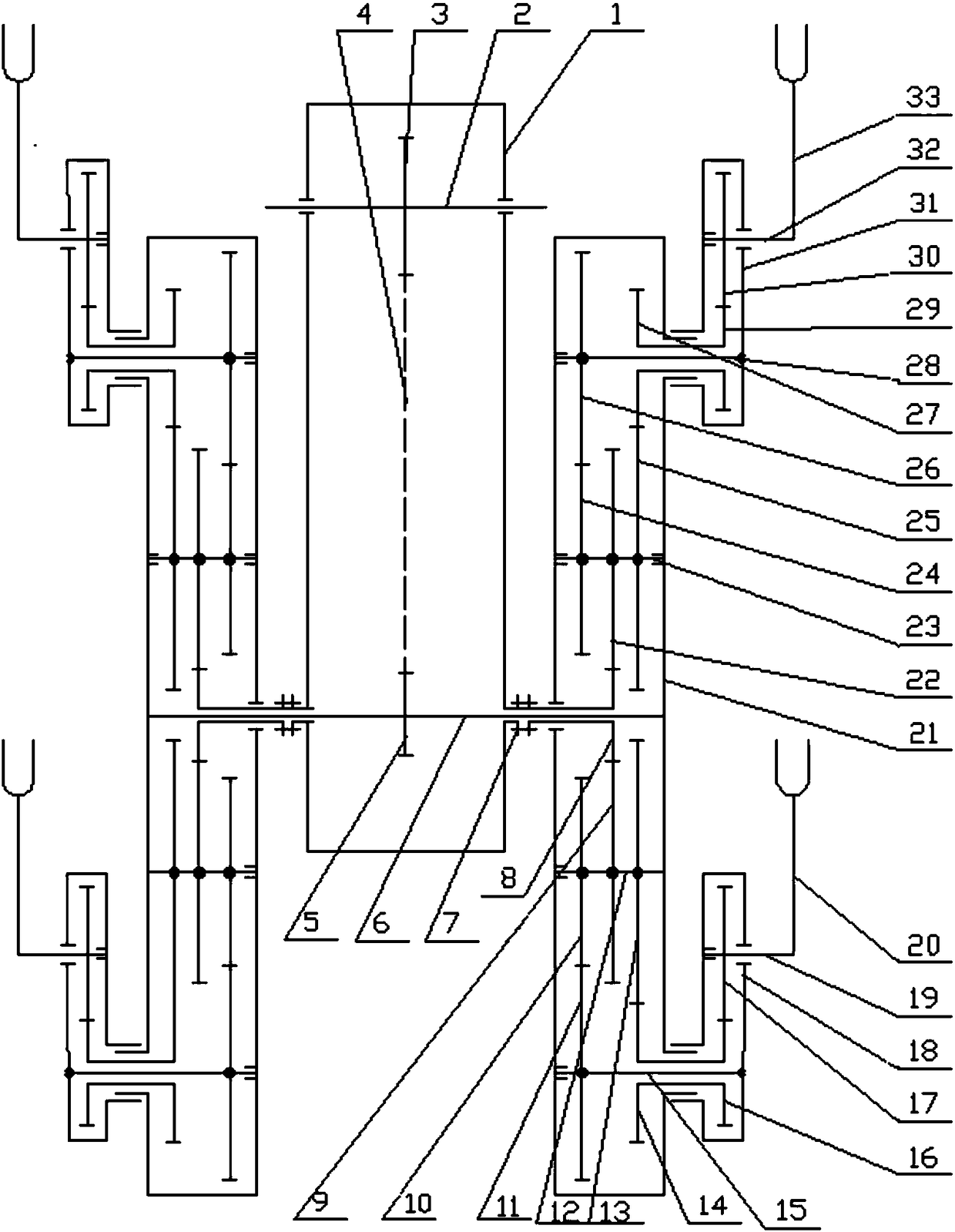 Double planetary frame circular gear - non-circular gear planetary gear system pot seedling transplanting mechanism