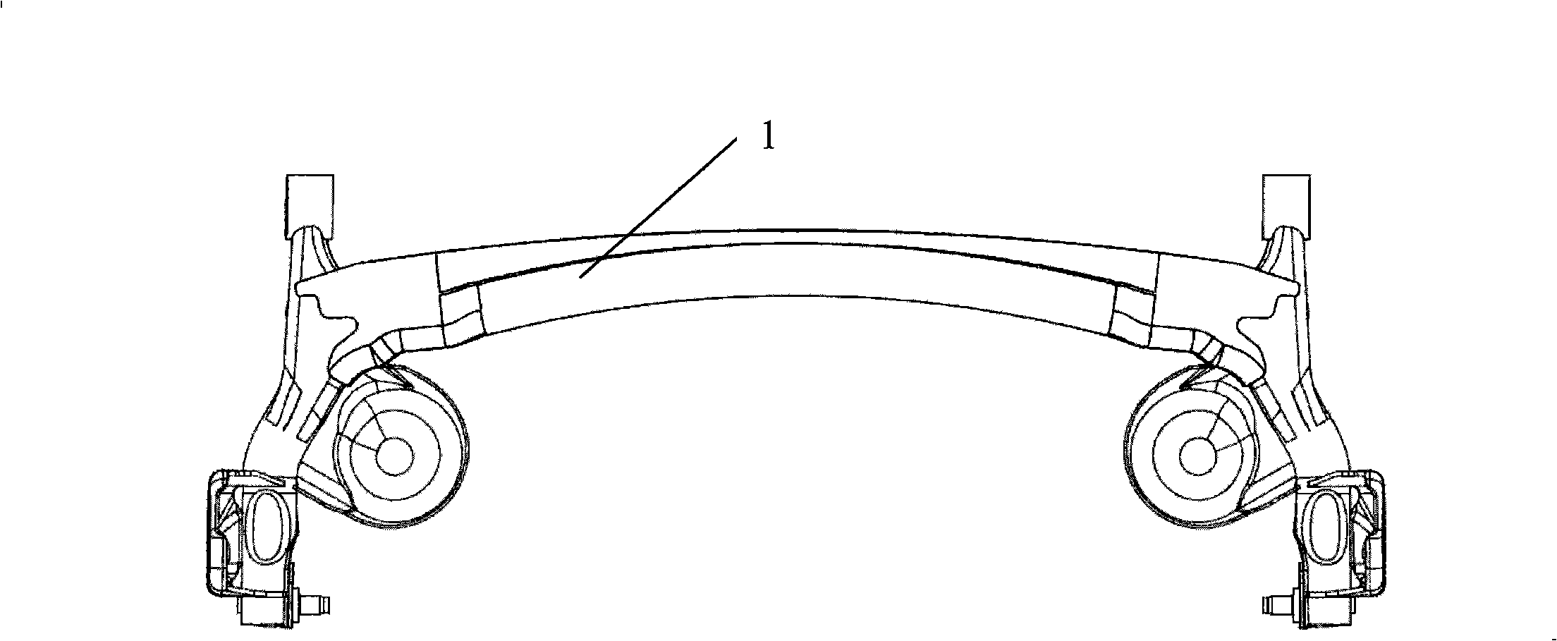 Torsion girder type hind axle
