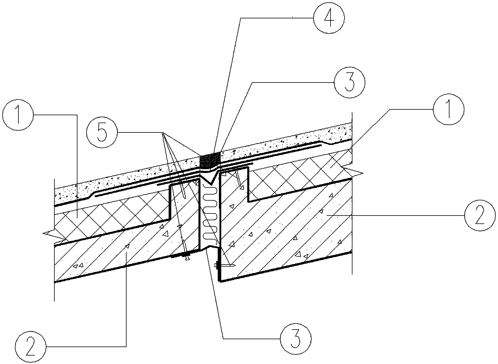 Deformable connection method and connection structure of concrete landing stage building surfaces