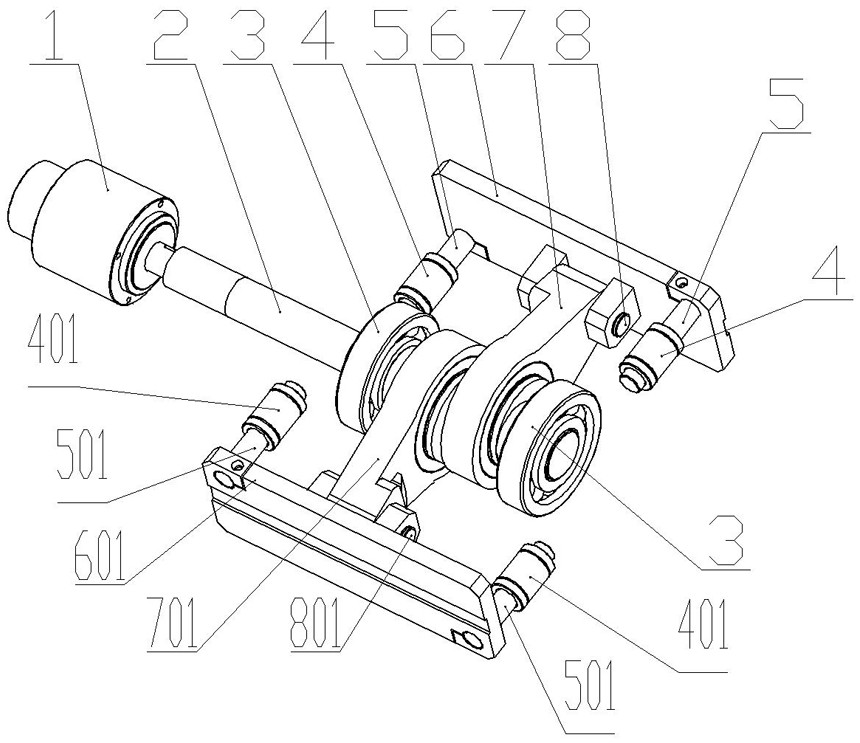 An integrated device for horizontally opposed punching and batch number printing of a roller plate blister packaging machine