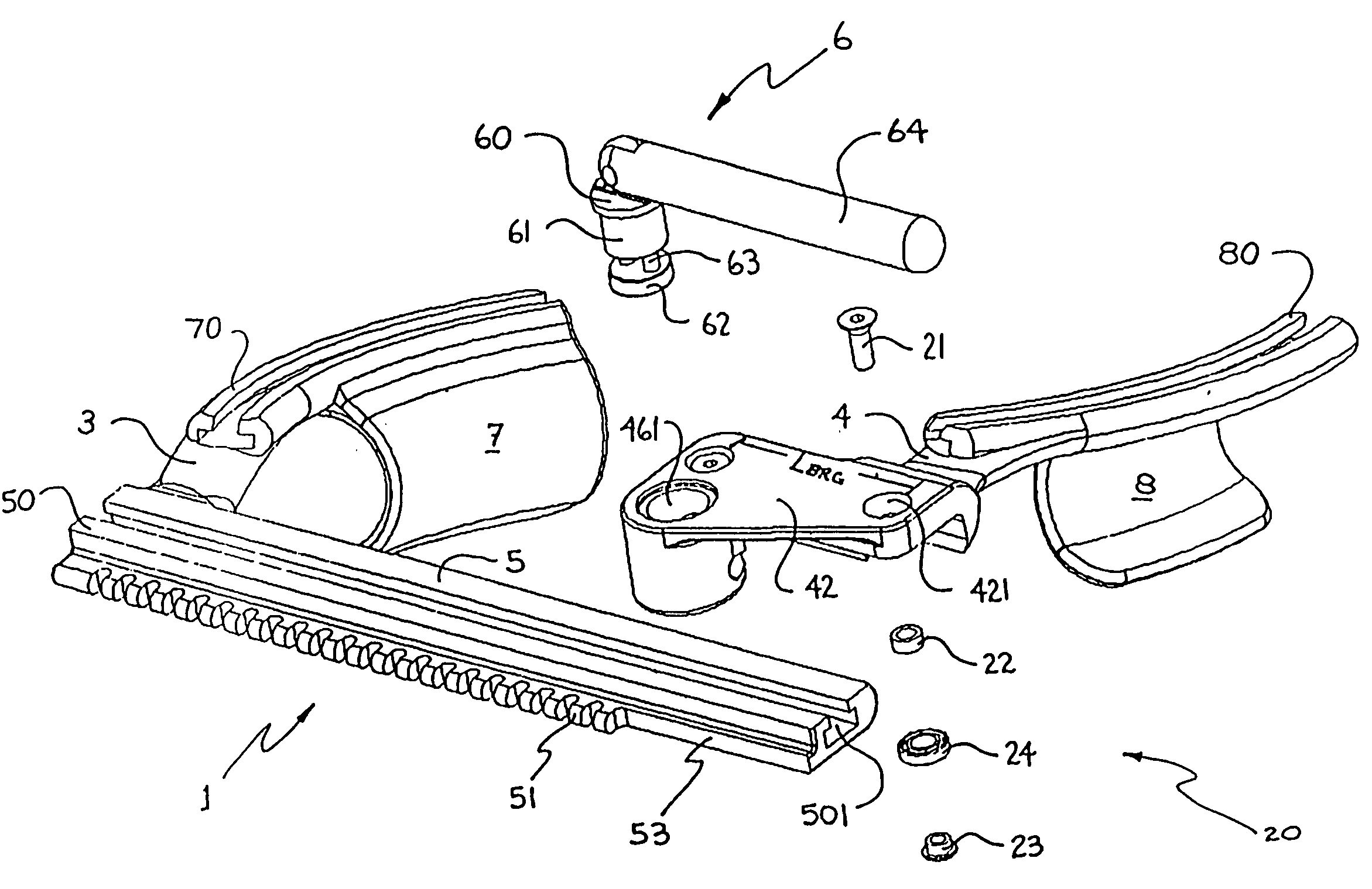 Surgical retractor having low-friction actuating means and contoured blade arms