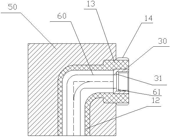 Out-wall joint and assembly method thereof for embedded metal hose