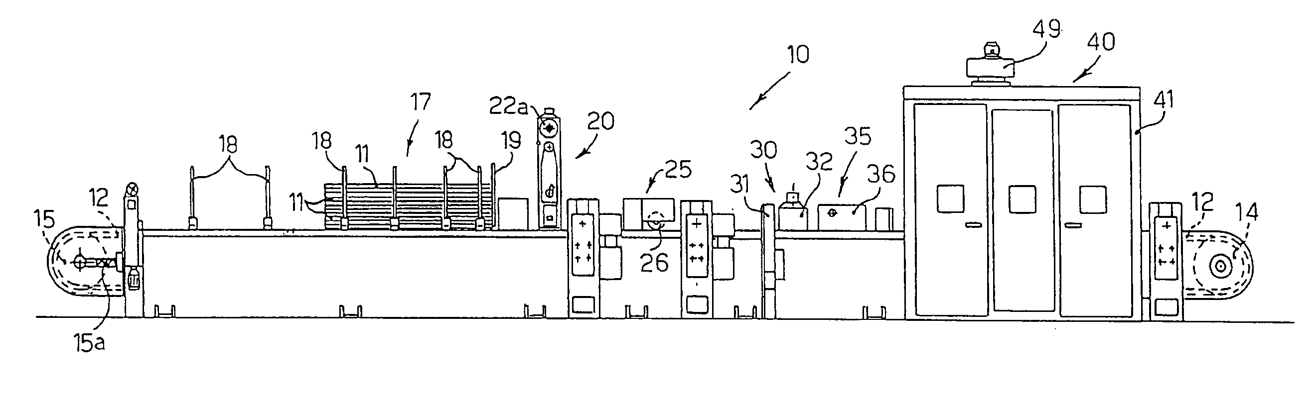 Apparatus and method for painting objects such as profiles, panels or suchlike