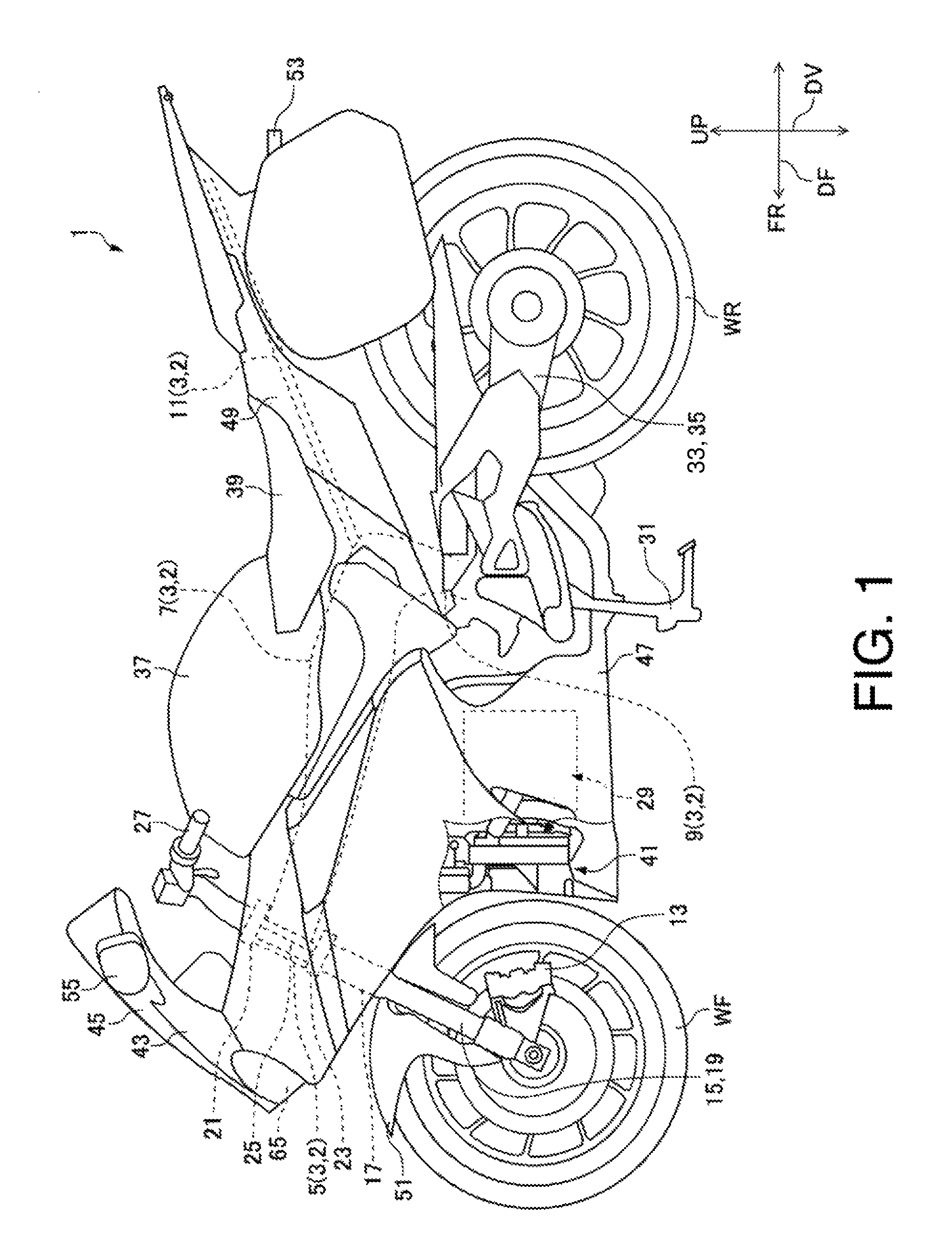 Radiator structure for two-wheeled vehicle