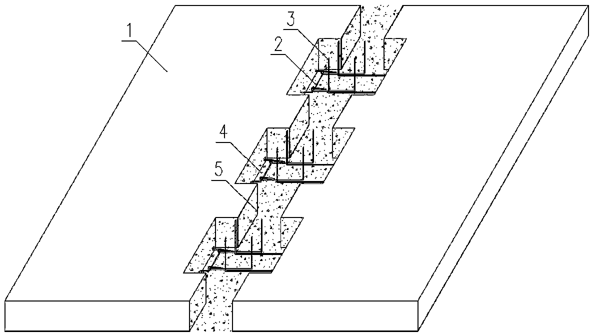 Connection method of precast reinforced concrete slabs