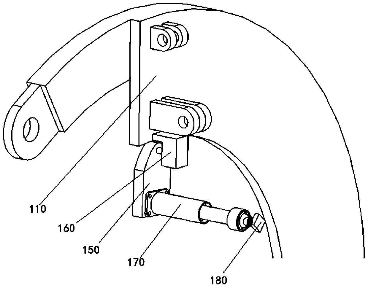 Guiding and positioning device used for aerial docking of fan impeller assembly and cabin