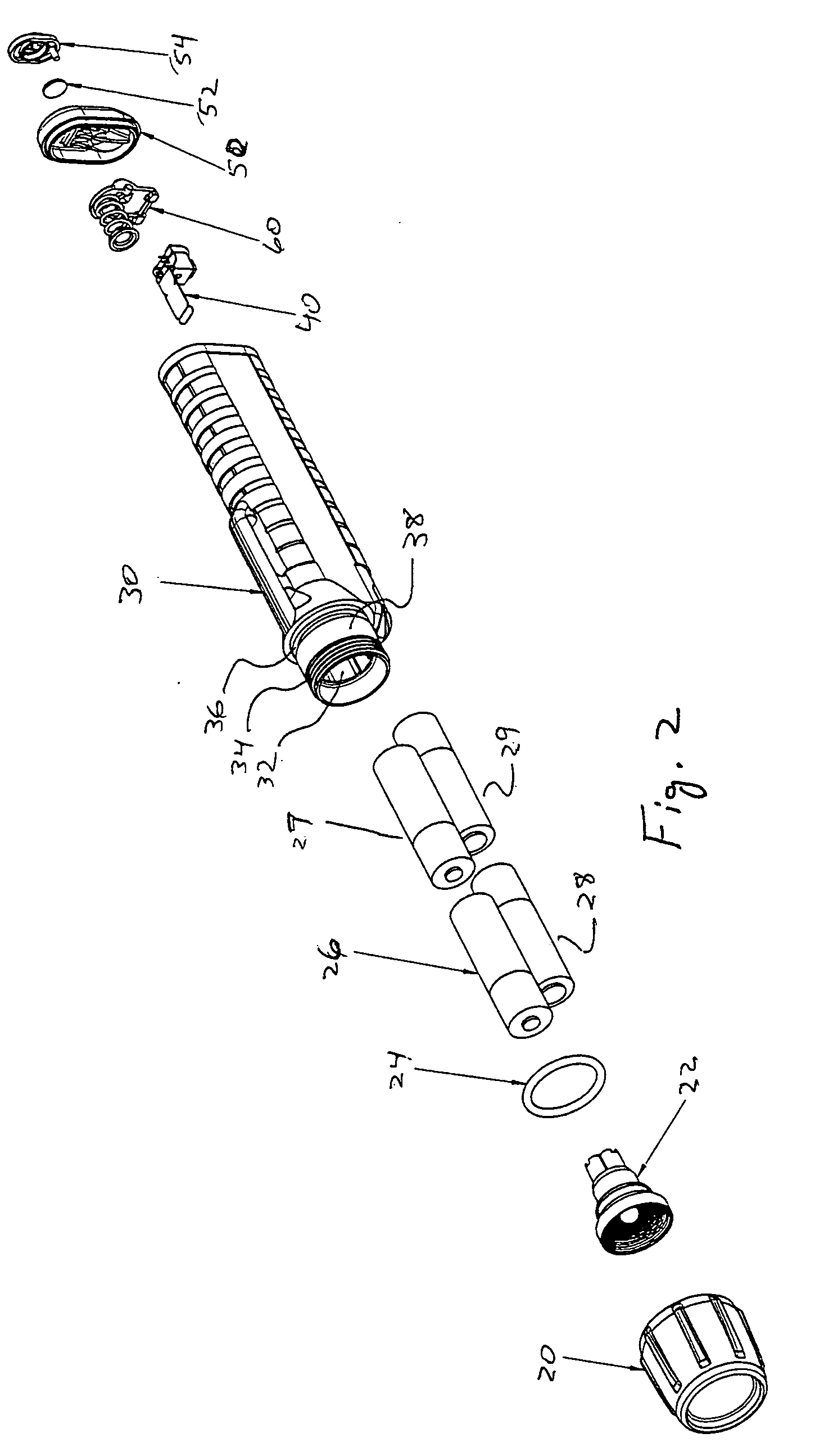 Flashlight with drop-in side-by-side batteries