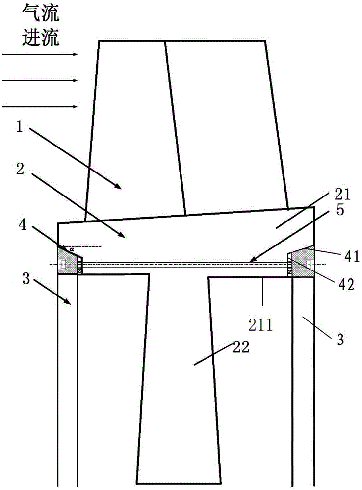 Damping ring device used for controlling vibration of compressor blades