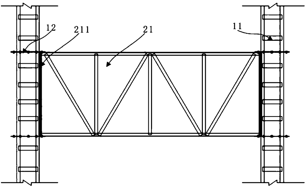 Fabricated mold plate supporting device of shaped concrete tunnel body