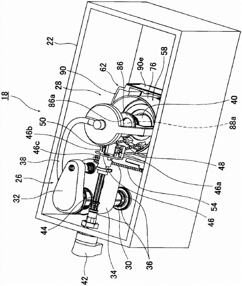 Water discharge valve device and flush water tank device with same