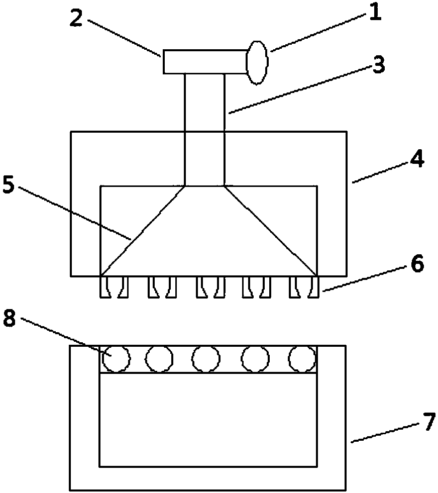 Drying box wind nozzle for colored coating