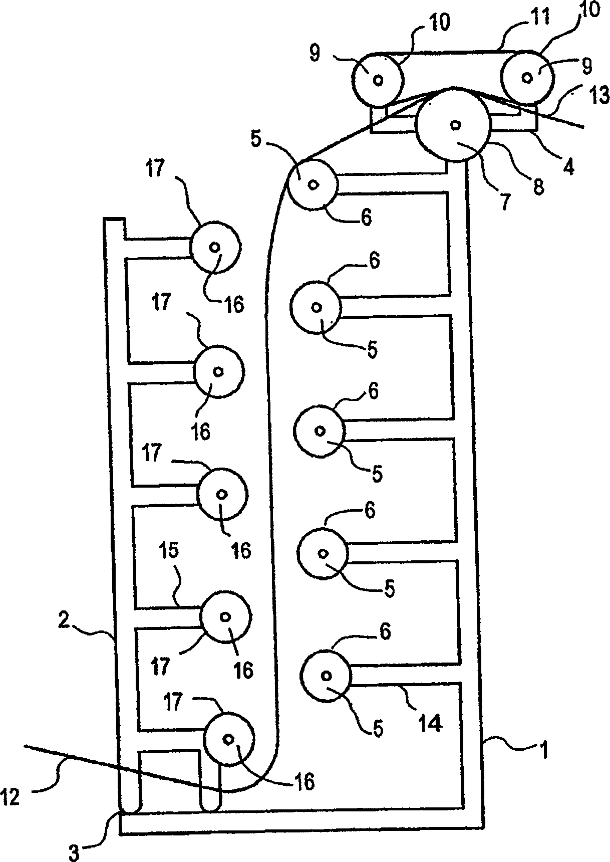 Method and device for equalizing tension in parallel yarns