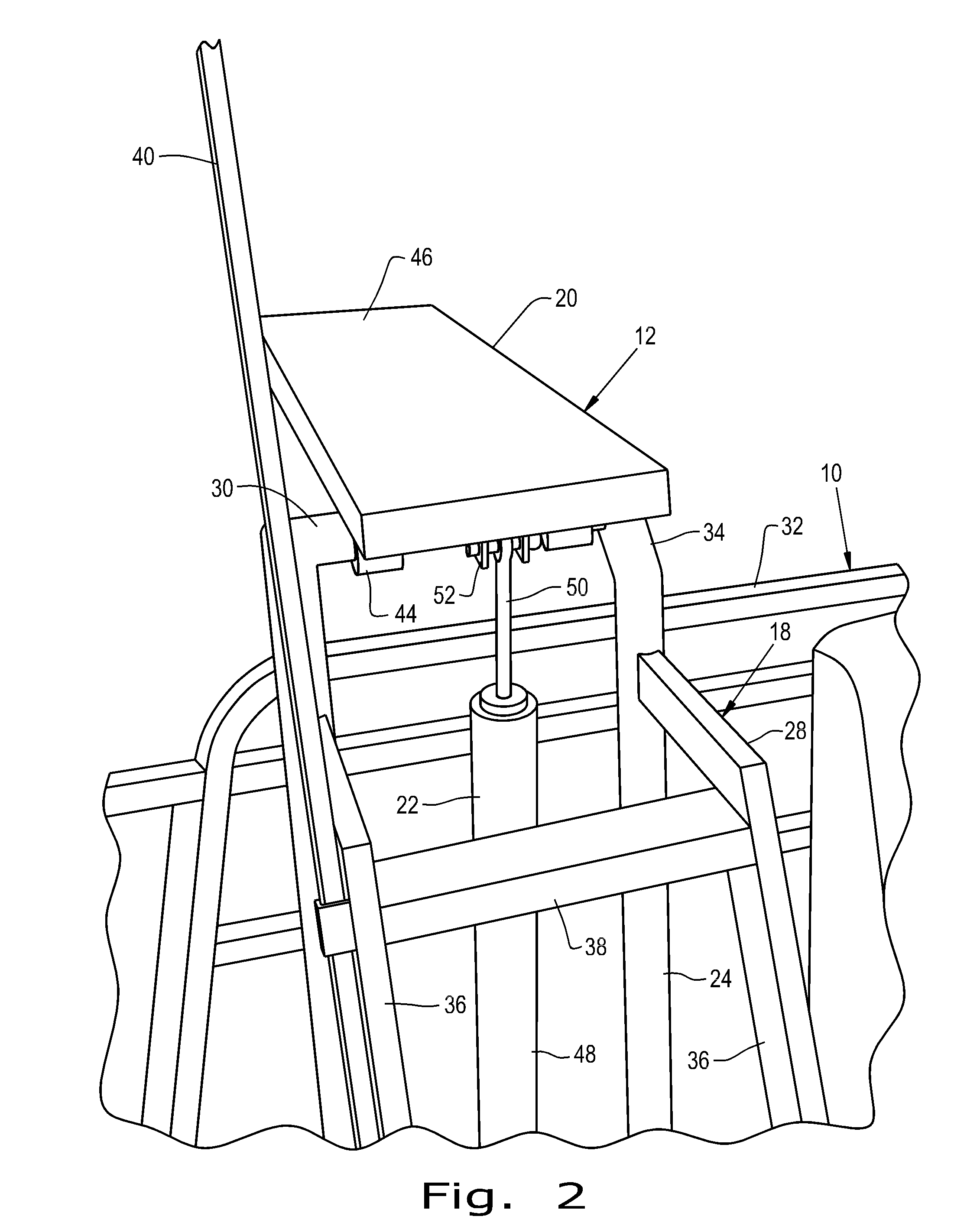 Diving board for use on a boat