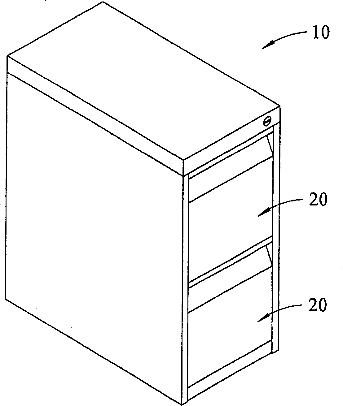 Combination type drawer affair cabinet