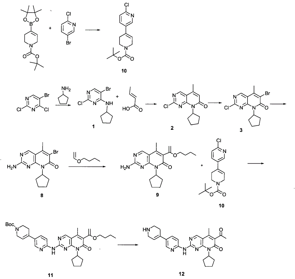 Novel synthesis method of CDK4 (cyclin-dependent kinase 4) inhibitor