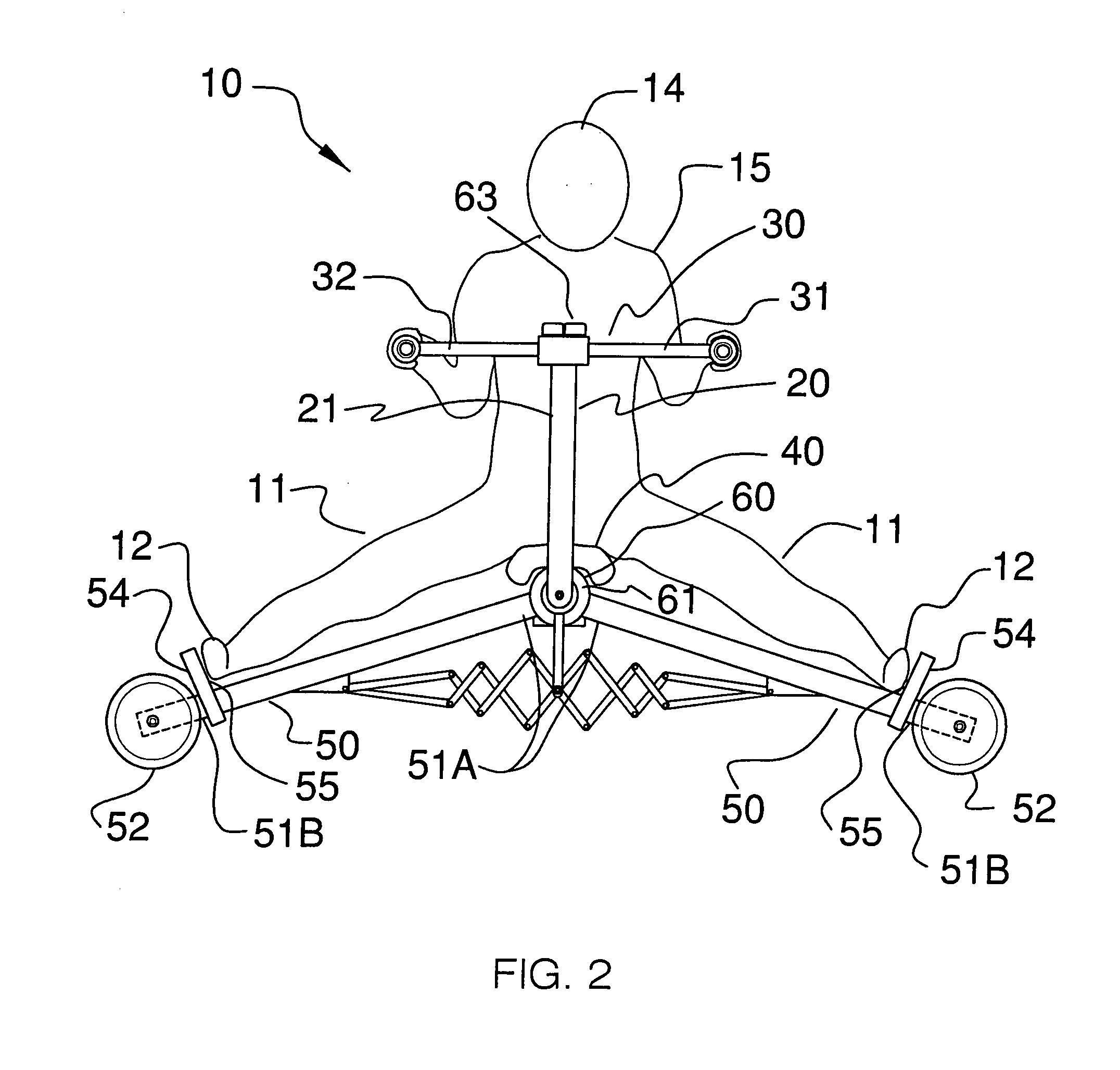 Vibrating device for stretching leg muscles