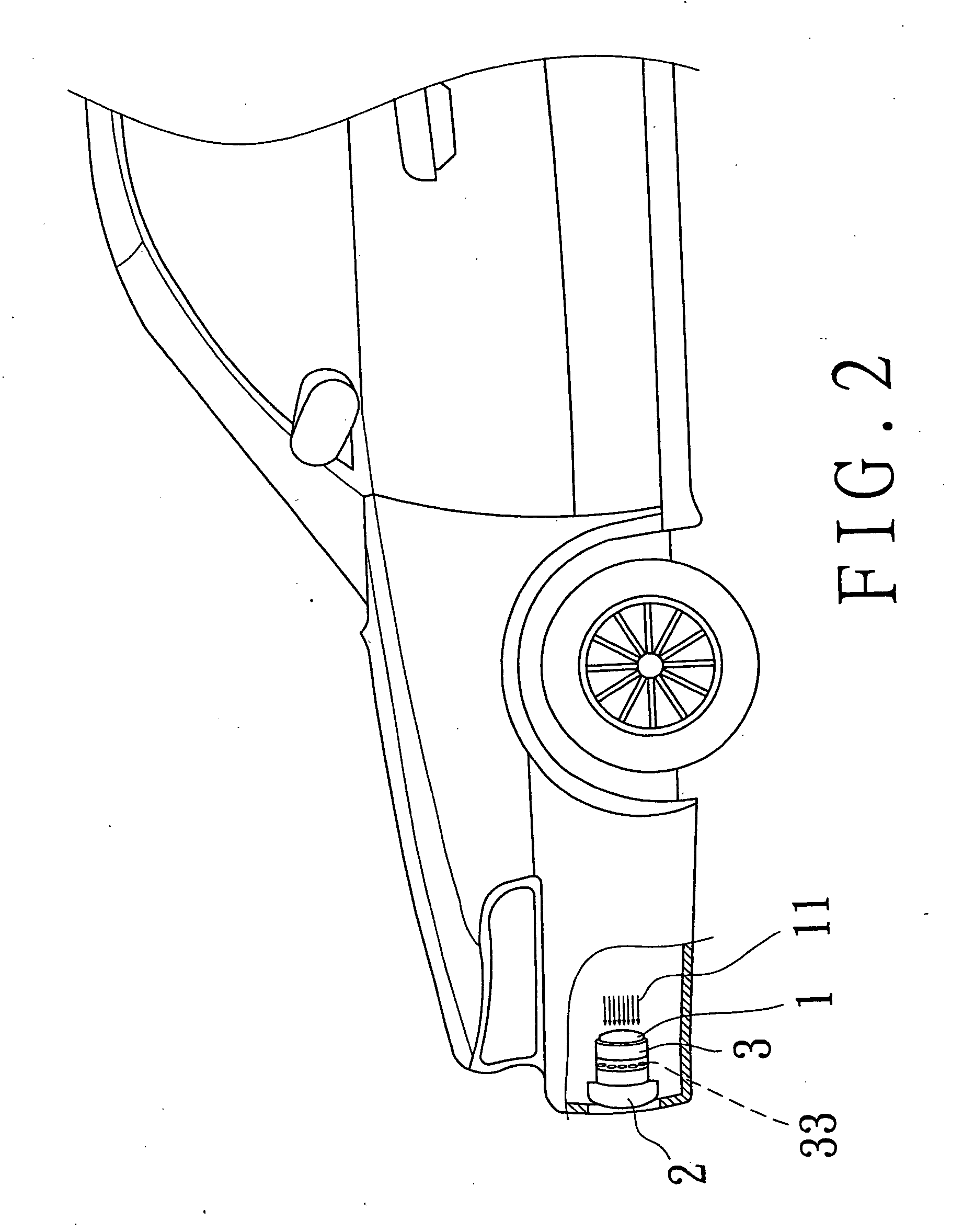 Power transfer-connecting device interposed between a power supply and a lamp of a vehicle