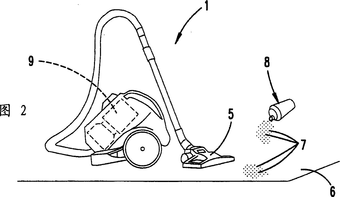 Method for vacuum-cleaning using a hand vacuum cleaner and dust filter or dust collection compartment especially for use in a method of this type